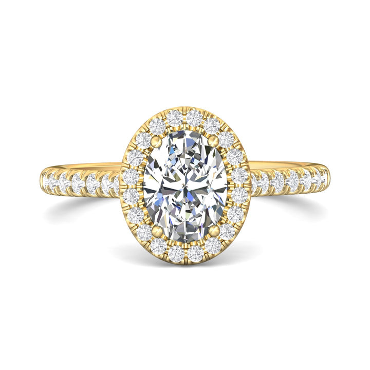 14K Gold Yellow Micropave Halo Engagement Ring from the Micropave Halo collection - DERMH7_14KY_OvH_8X6_Prm_H-I_SI1
