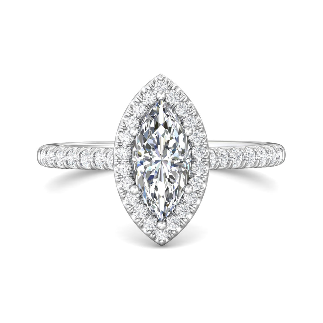 18K Gold White Micropave Halo Engagement Ring from the Micropave Halo collection - DERMH7_18KW_MqH_10.5X5_Prm_H-I_SI1