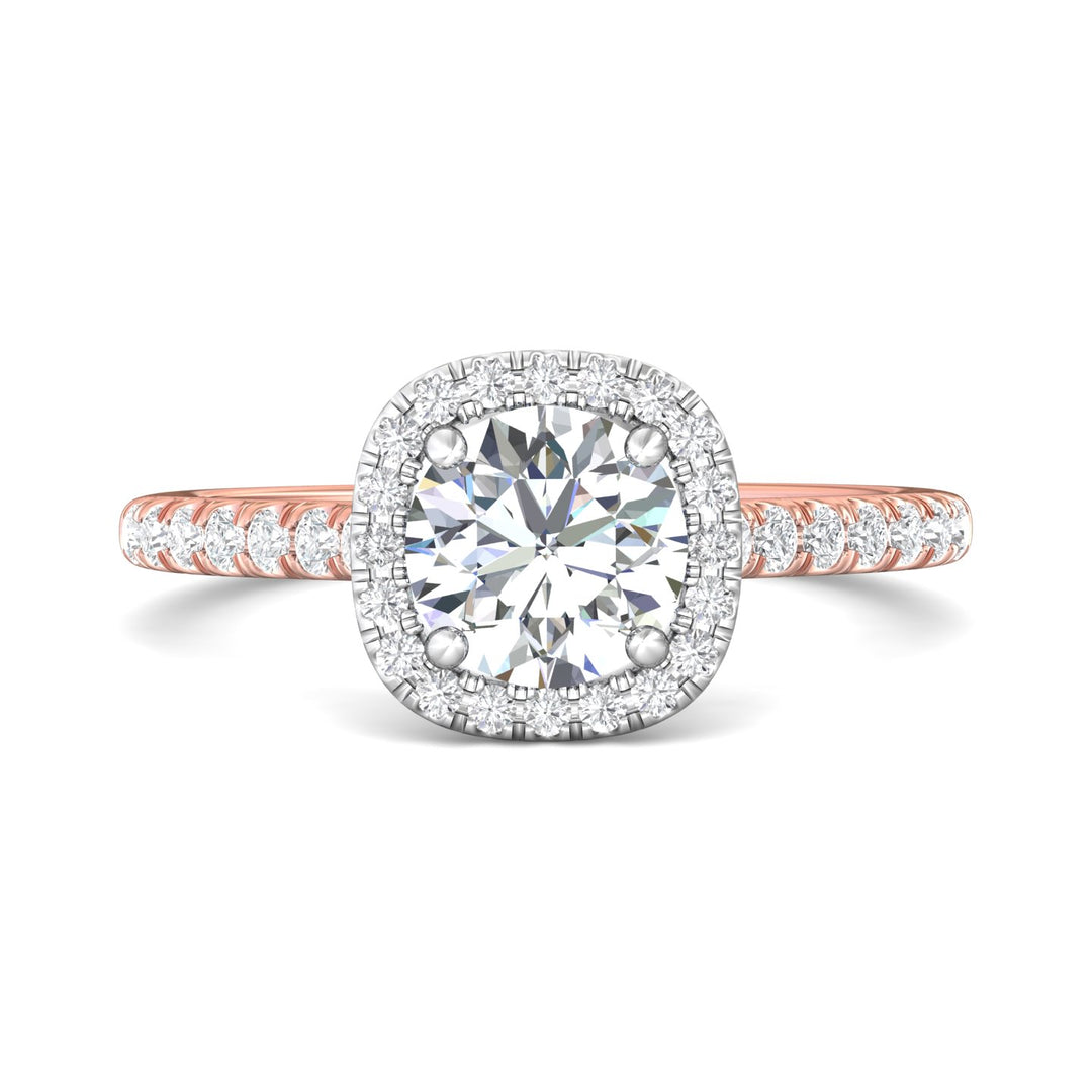 18K Gold White/Pink Micropave Halo Engagement Ring from the Micropave Halo collection - DERMH7_18KWP_CuHRd_6.5_Prm_H-I_SI1