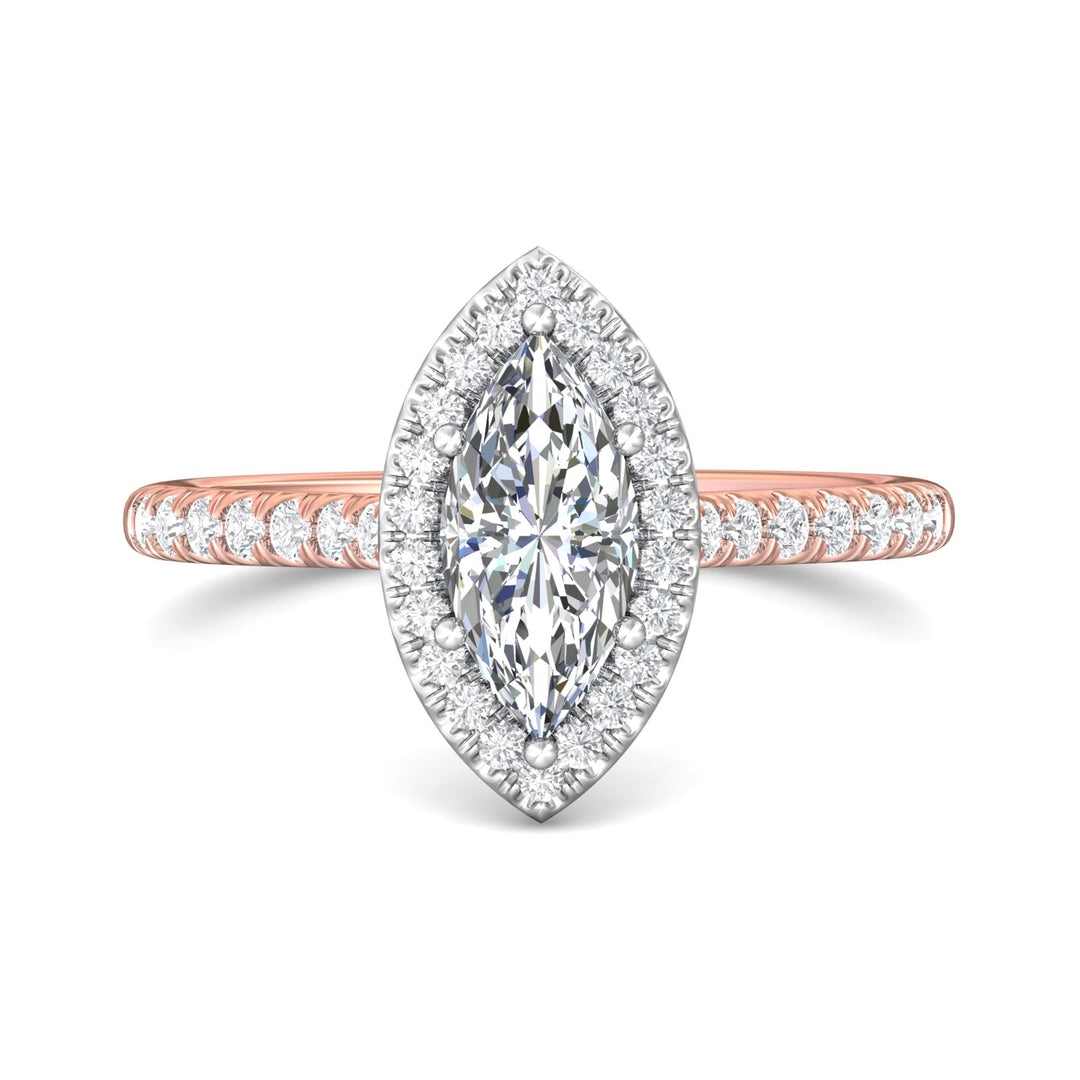 18K Gold White/Pink Micropave Halo Engagement Ring from the Micropave Halo collection - DERMH7_18KWP_MqH_10.5X5_Prm_H-I_SI1