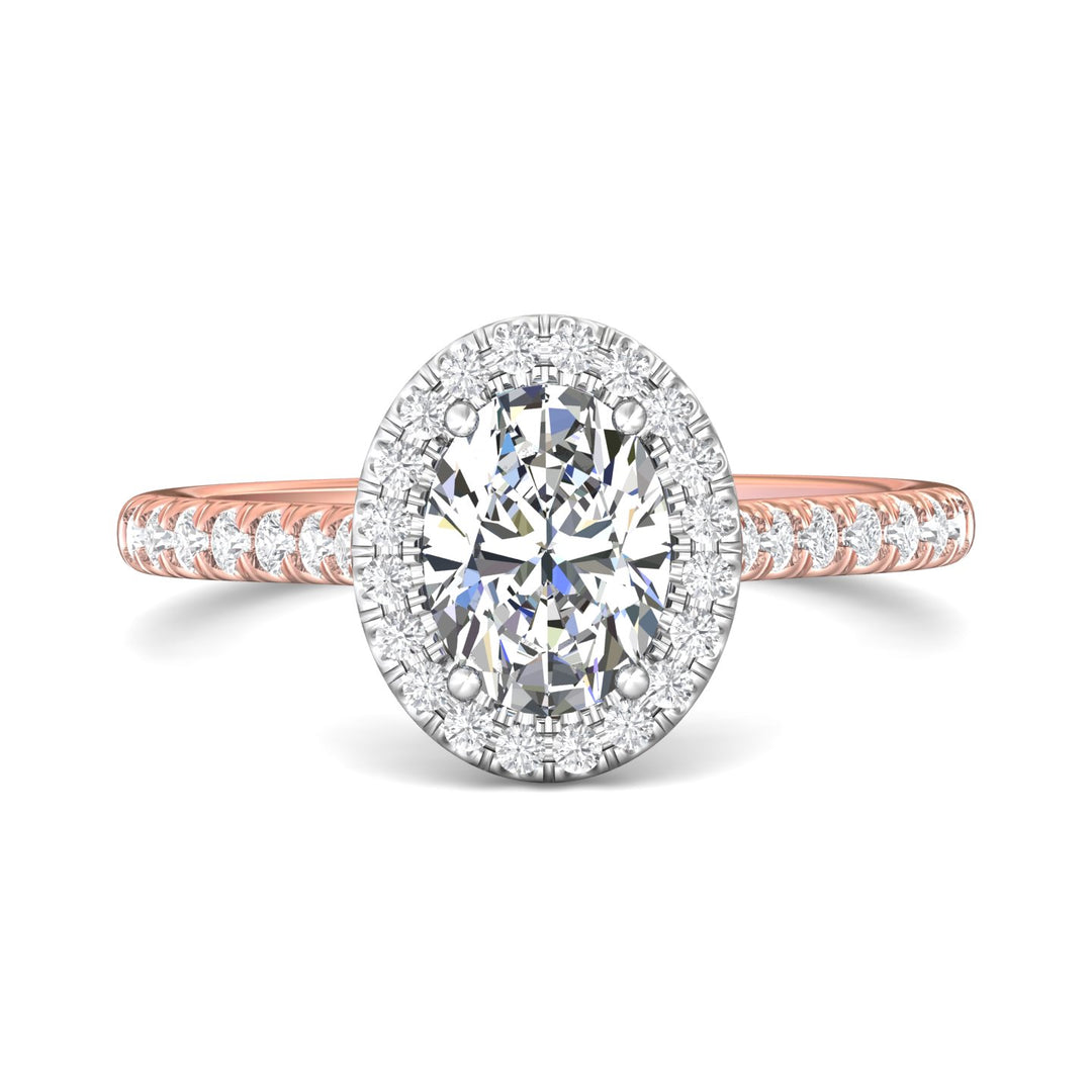 18K Gold White/Pink Micropave Halo Engagement Ring from the Micropave Halo collection - DERMH7_18KWP_OvH_8X6_Prm_H-I_SI1