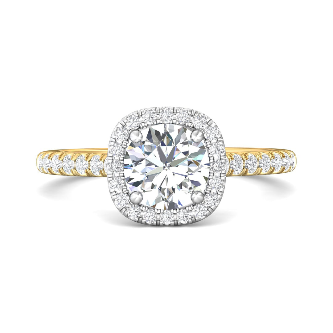18K Gold White/Yellow Micropave Halo Engagement Ring from the Micropave Halo collection - DERMH7_18KWY_CuHRd_6.5_Prm_H-I_SI1