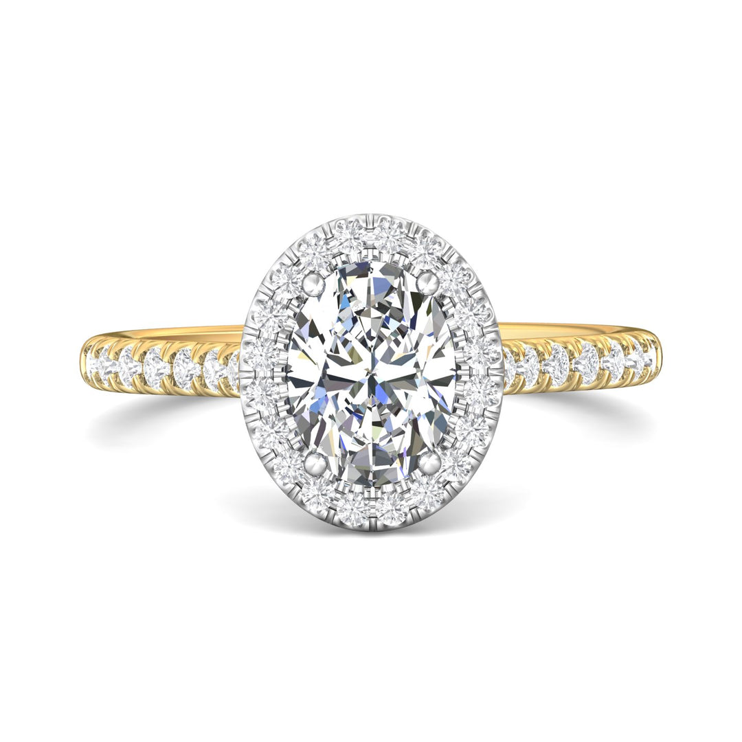 18K Gold White/Yellow Micropave Halo Engagement Ring from the Micropave Halo collection - DERMH7_18KWY_OvH_8X6_Prm_H-I_SI1