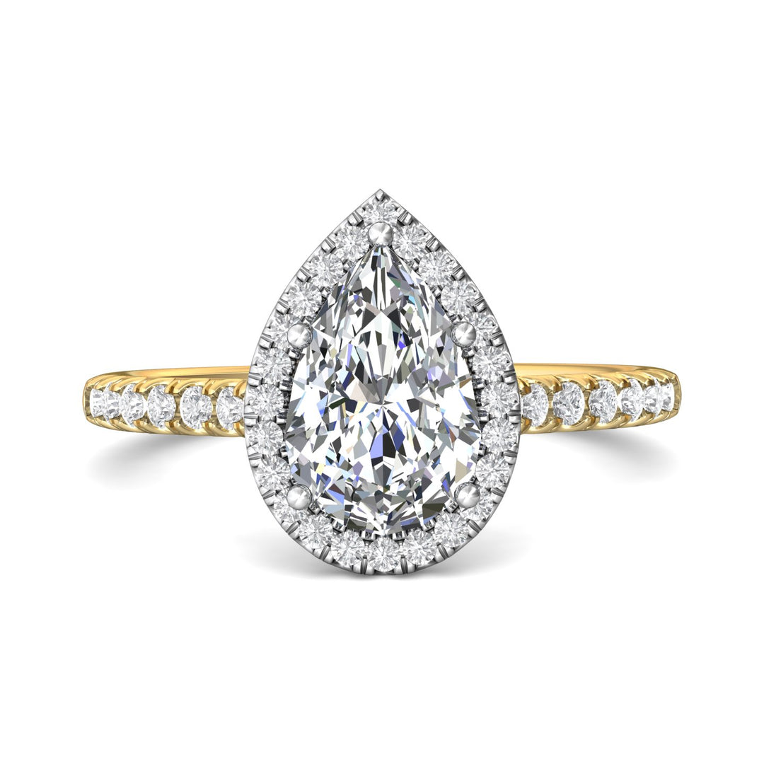18K Gold White/Yellow Micropave Halo Engagement Ring from the Micropave Halo collection - DERMH7_18KWY_PsH_9X6_Prm_H-I_SI1