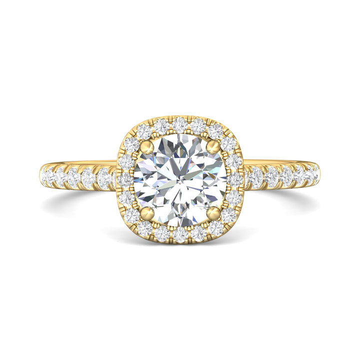 18K Gold Yellow Micropave Halo Engagement Ring from the Micropave Halo collection - DERMH7_18KY_CuHRd_6.5_Prm_H-I_SI1