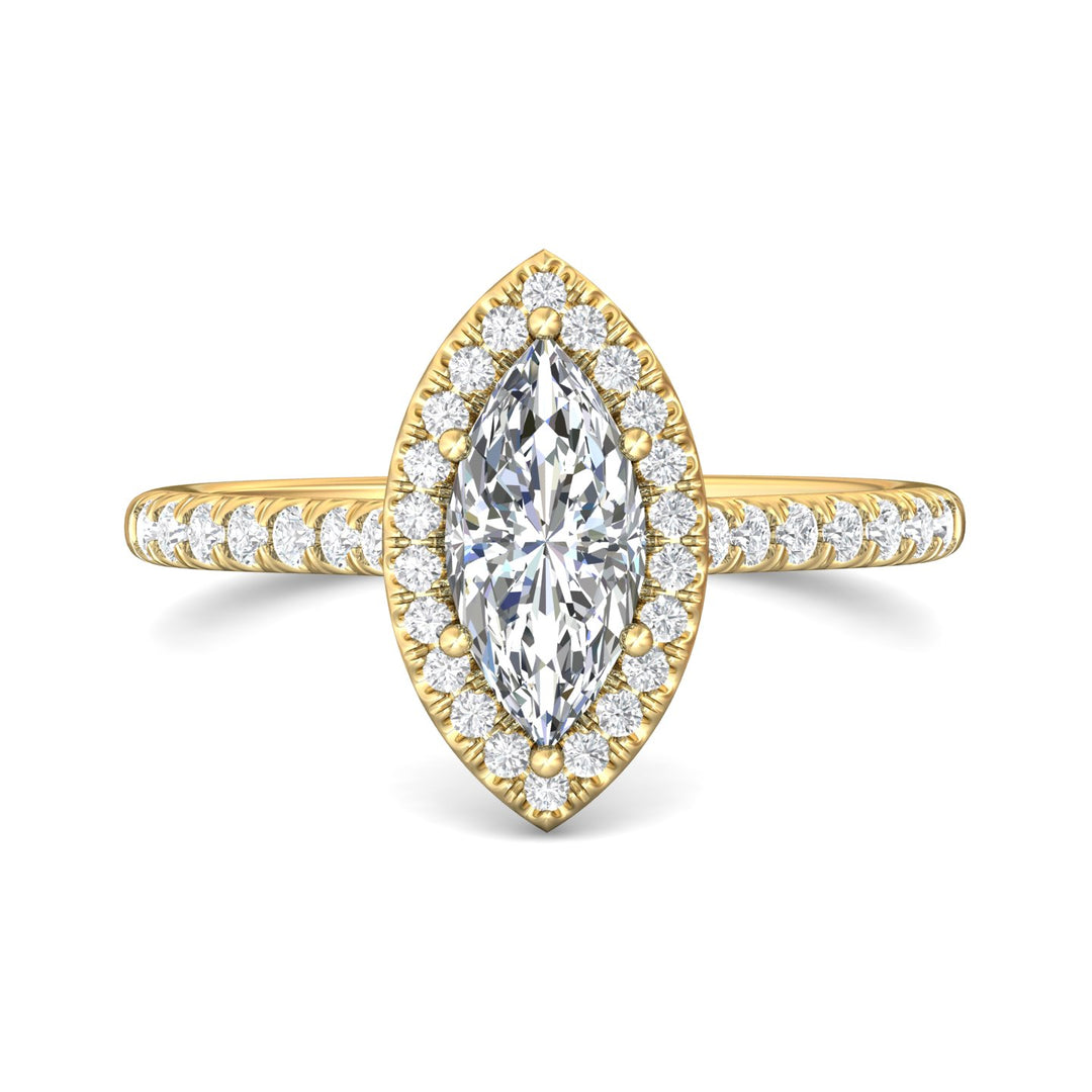 18K Gold Yellow Micropave Halo Engagement Ring from the Micropave Halo collection - DERMH7_18KY_MqH_10.5X5_Prm_H-I_SI1