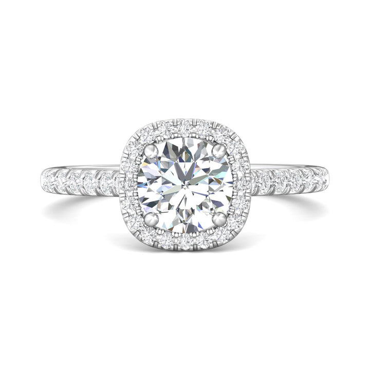 Platinum White Micropave Halo Engagement Ring from the Micropave Halo collection - DERMH7_PlatW_CuHRd_6.5_Prm_H-I_SI1