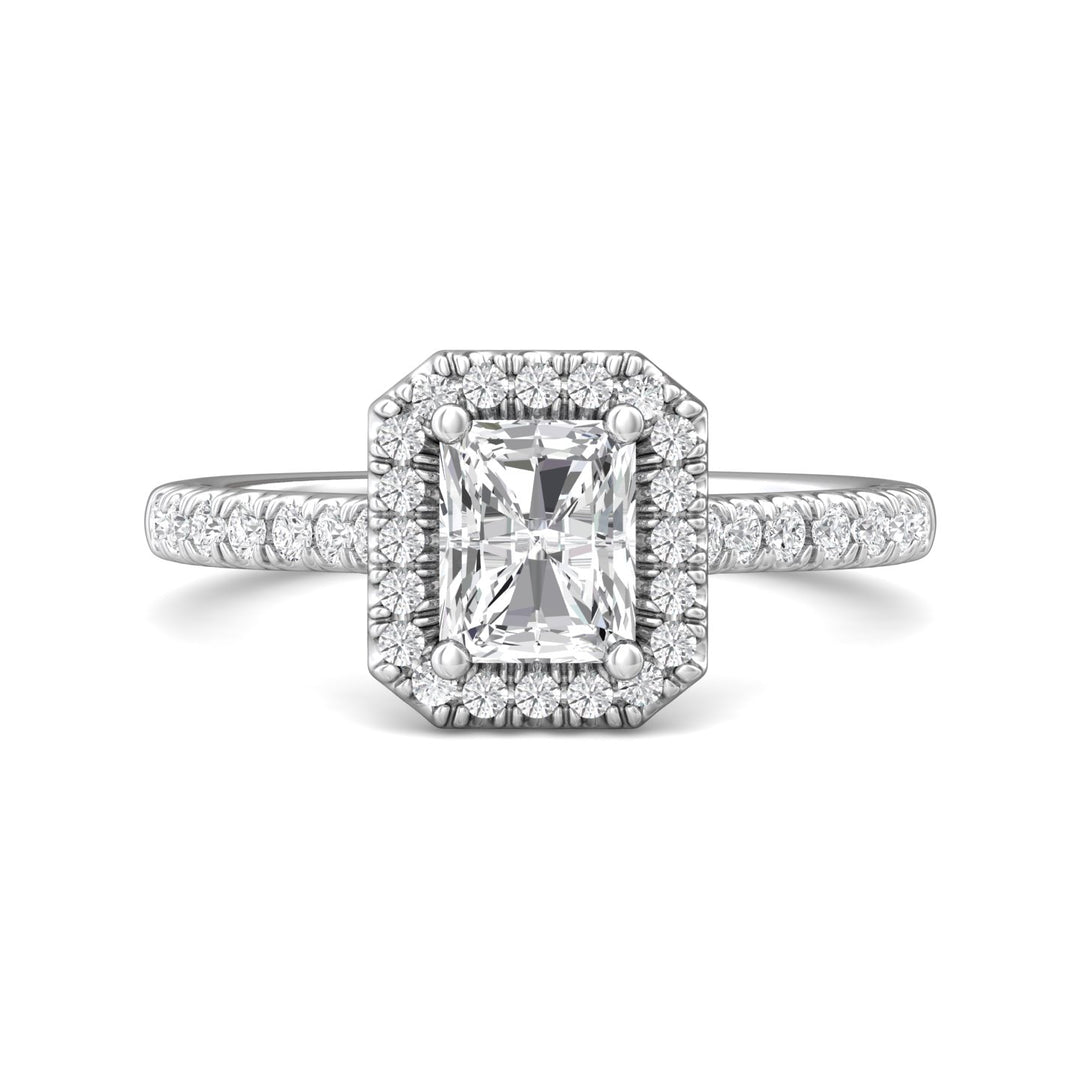 Platinum White Micropave Halo Engagement Ring from the Micropave Halo collection - DERMH7_PlatW_Rad_6X5_Prm_H-I_SI1