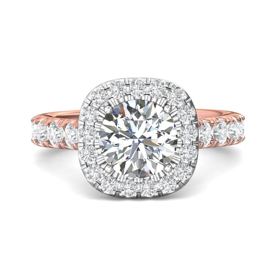 14K Gold Pink/White Encore Engagement Ring from the Encore collection - DERMH7M_14KPW_CuHRd_8.0_Prm_H-I_SI1