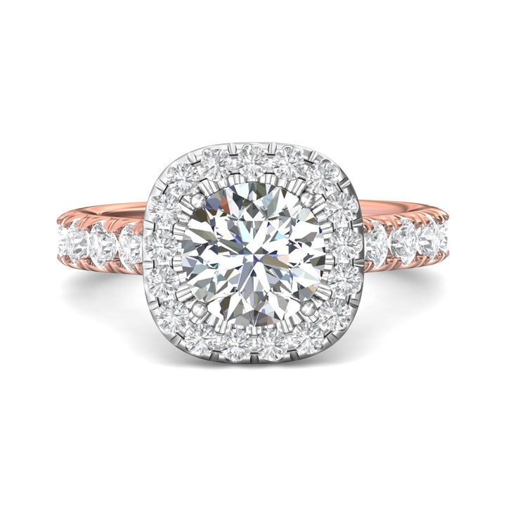 14K Gold Pink/White Encore Engagement Ring from the Encore collection - DERMH7M_14KPW_CuHRd_8.0_Prm_H-I_SI1