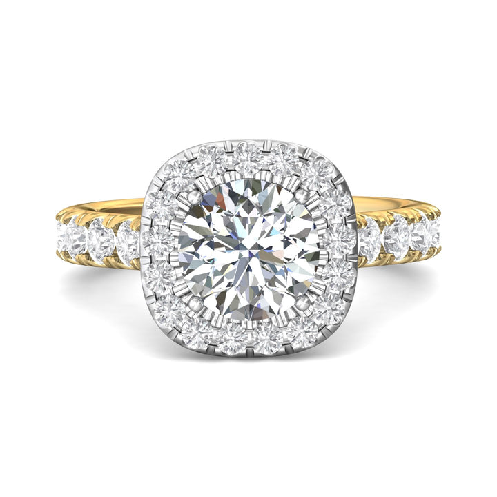 14K Gold Yellow/White Encore Engagement Ring from the Encore collection - DERMH7M_14KYW_CuHRd_8.0_Prm_H-I_SI1
