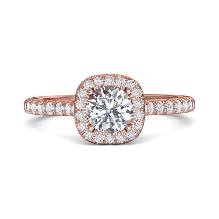 14K Gold Pink Micropave Halo Engagement Ring from the Micropave Halo collection - DERMH7R_14KP_CuHRd_5.7_Std_H-I_SI2
