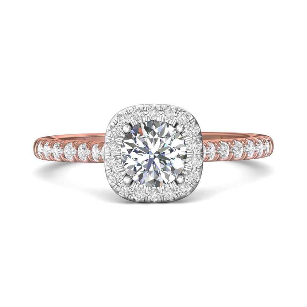 14K Gold Pink/White Micropave Halo Engagement Ring from the Micropave Halo collection - DERMH7R_14KPW_CuHRd_5.7_Std_H-I_SI2