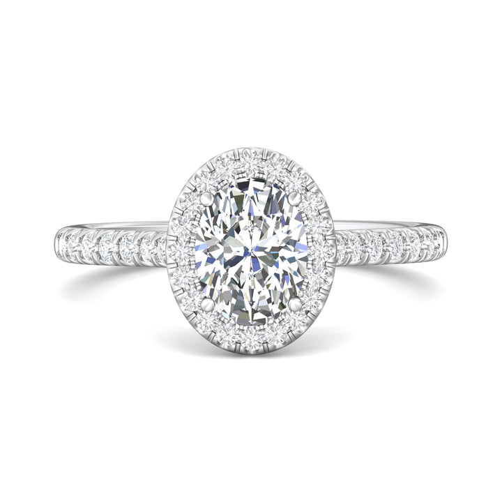 14K Gold White Micropave Halo Engagement Ring from the Micropave Halo collection - DERMH7R_14KW_OvH_8X6_Std_H-I_SI2