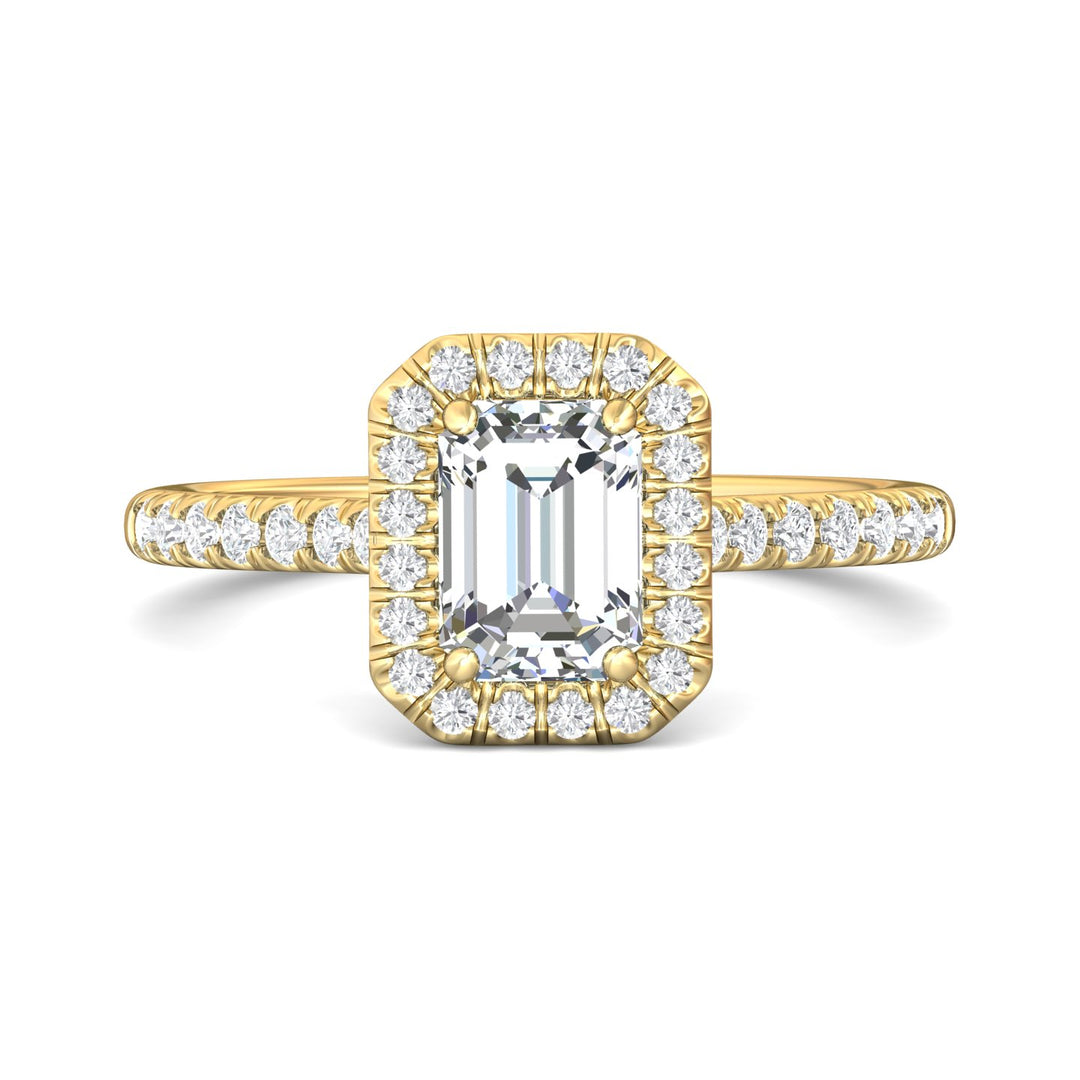 14K Gold Yellow Micropave Halo Engagement Ring from the Micropave Halo collection - DERMH7R_14KY_EmH_7x5_Std_H-I_SI2