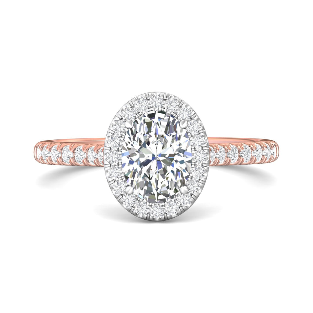 18K Gold White/Pink Micropave Halo Engagement Ring from the Micropave Halo collection - DERMH7R_18KWP_OvH_8X6_Std_H-I_SI2