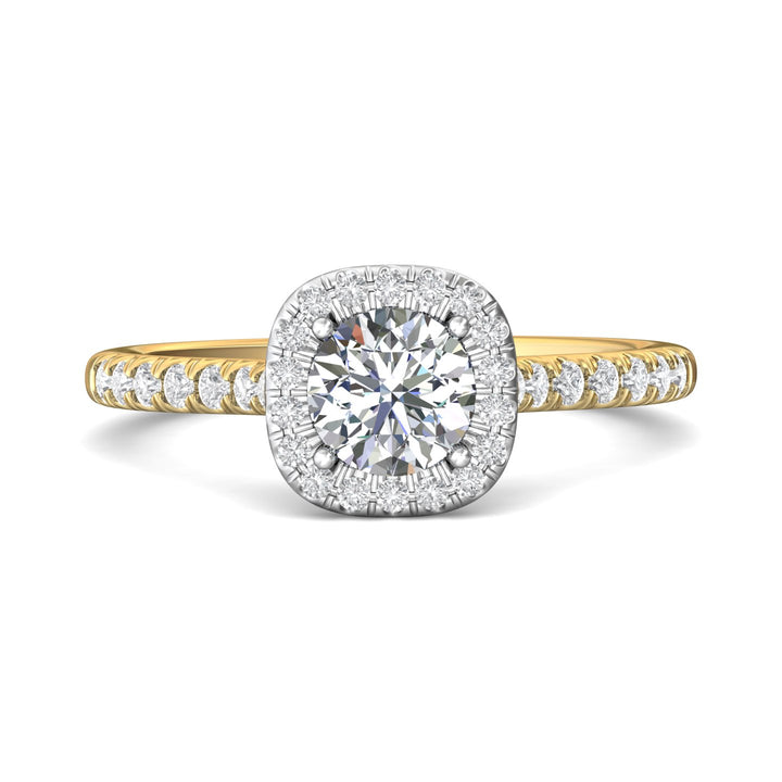 18K Gold White/Yellow Micropave Halo Engagement Ring from the Micropave Halo collection - DERMH7R_18KWY_CuHRd_5.7_Std_H-I_SI2