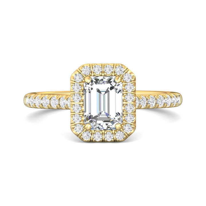 18K Gold Yellow Micropave Halo Engagement Ring from the Micropave Halo collection - DERMH7R_18KY_EmH_7x5_Std_H-I_SI2