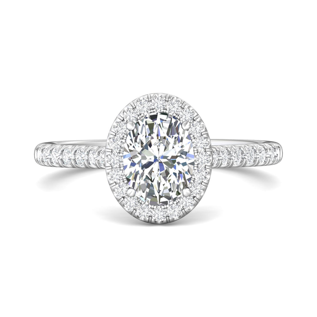 Platinum White Micropave Halo Engagement Ring from the Micropave Halo collection - DERMH7R_PlatW_OvH_8X6_Std_H-I_SI2