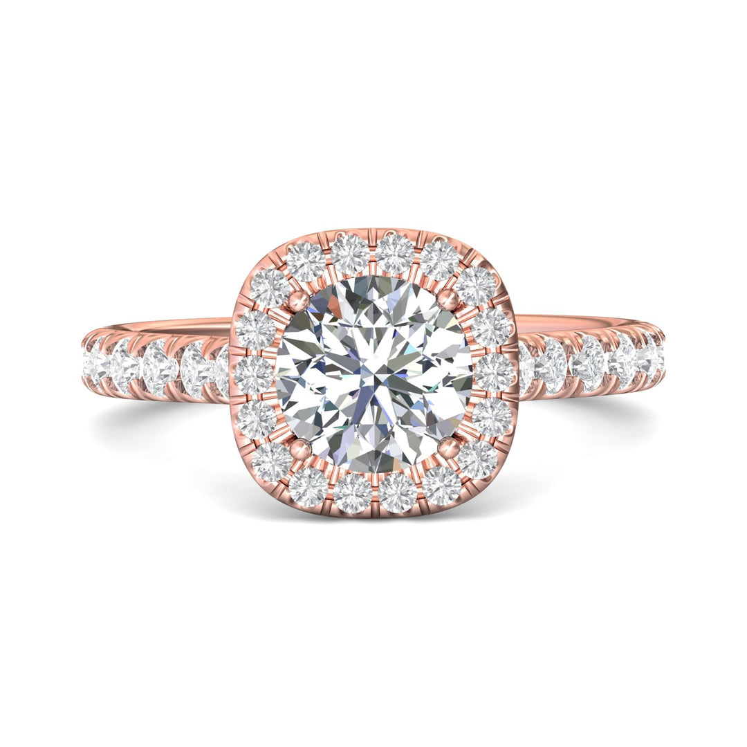 14K Gold Pink Micropave Halo Engagement Ring from the Micropave Halo collection - DERMH7S_14KP_CuHRd_7.0_Prm_H-I_SI1