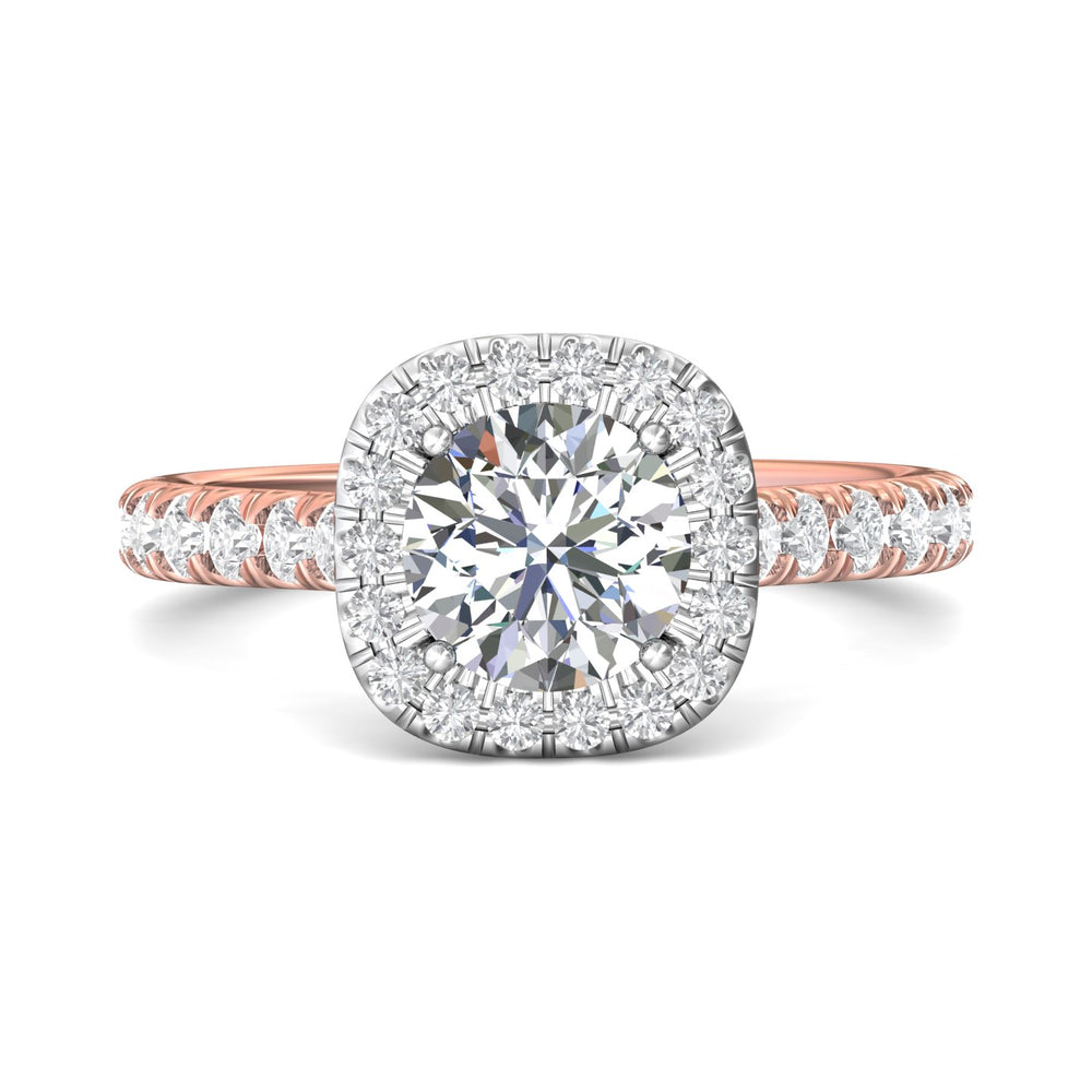 14K Gold Pink/White Micropave Halo Engagement Ring from the Micropave Halo collection - DERMH7S_14KPW_CuHRd_7.0_Prm_H-I_SI1