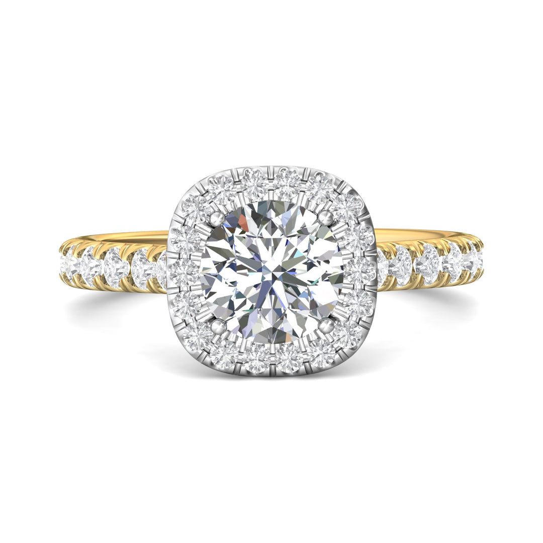 14K Gold Yellow/White Micropave Halo Engagement Ring from the Micropave Halo collection - DERMH7S_14KYW_CuHRd_7.0_Prm_H-I_SI1