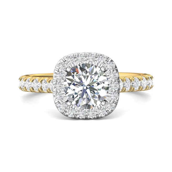 14K Gold Yellow/White Micropave Halo Engagement Ring from the Micropave Halo collection - DERMH7S_14KYW_CuHRd_7.0_Prm_H-I_SI1