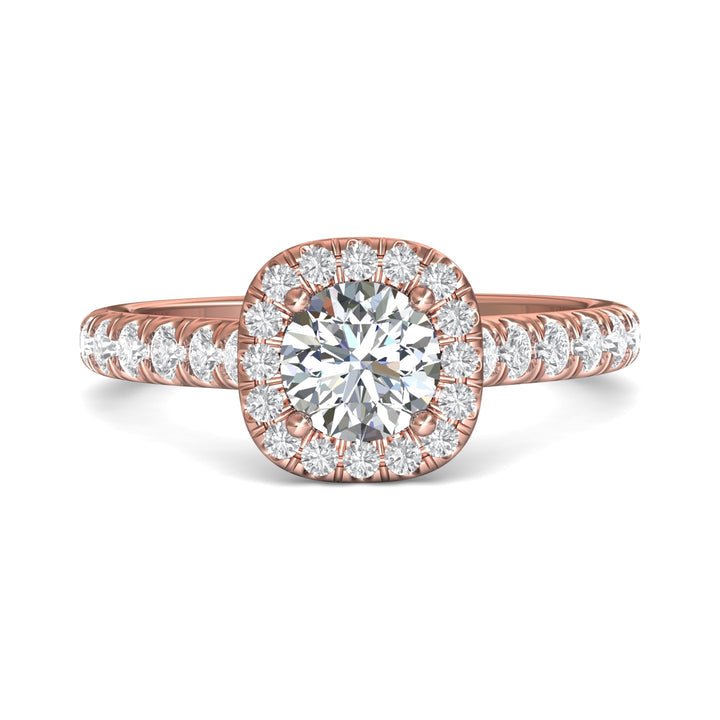 14K Gold Pink Micropave Halo Engagement Ring from the Micropave Halo collection - DERMH7SR_14KP_RdH_6.0_Prm_H-I_SI1