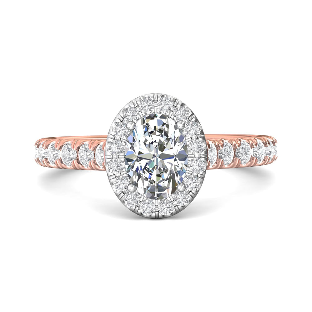 14K Gold Pink/White Micropave Halo Engagement Ring from the Micropave Halo collection - DERMH7SR_14KPW_OvH_7.5x5.5_Prm_H-I_SI1