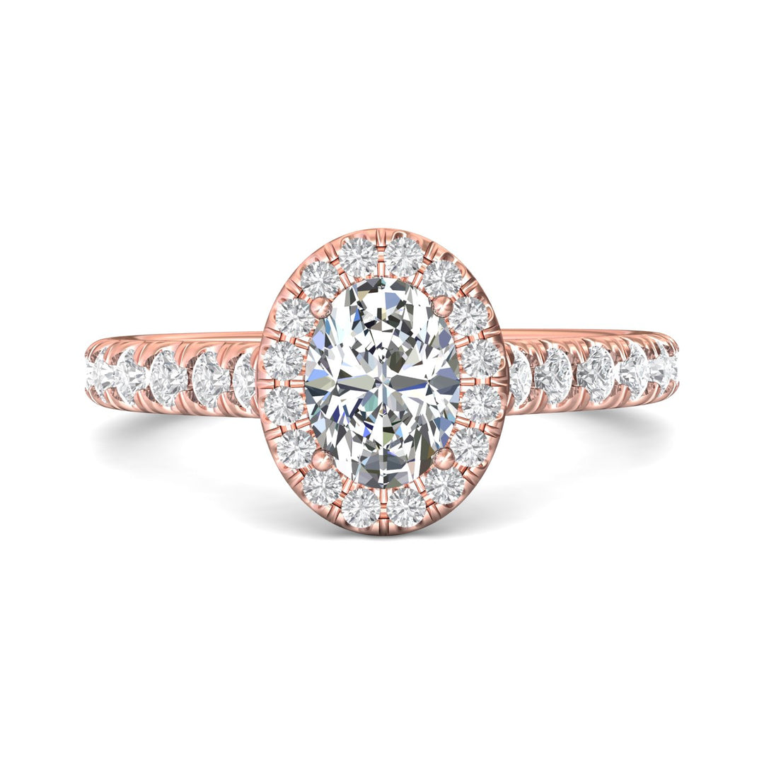 18K Gold Pink Micropave Halo Engagement Ring from the Micropave Halo collection - DERMH7SR_18KP_OvH_7.5x5.5_Prm_H-I_SI1