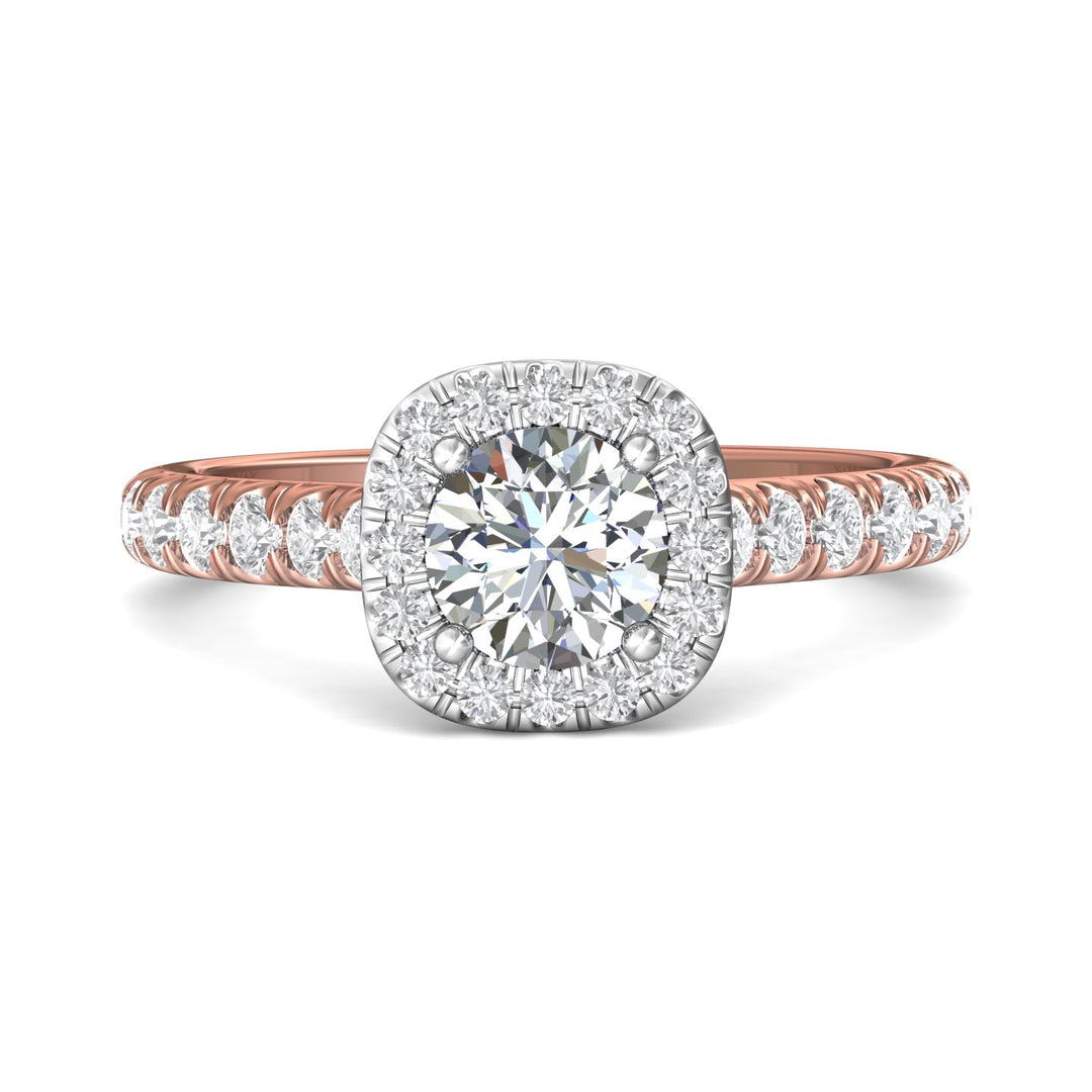 18K Gold White/Pink Micropave Halo Engagement Ring from the Micropave Halo collection - DERMH7SR_18KWP_RdH_6.0_Prm_H-I_SI1