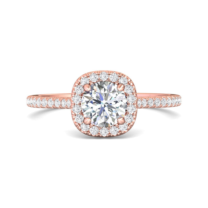 14K Gold Pink Micropave Halo Engagement Ring from the Micropave Halo collection - DERMH7XS_14KP_CuHRd_6.0_Prm_H-I_SI1