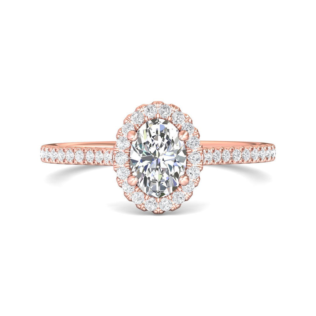 14K Gold Pink Micropave Halo Engagement Ring from the Micropave Halo collection - DERMH7XS_14KP_OvH_7X5_Prm_H-I_SI1