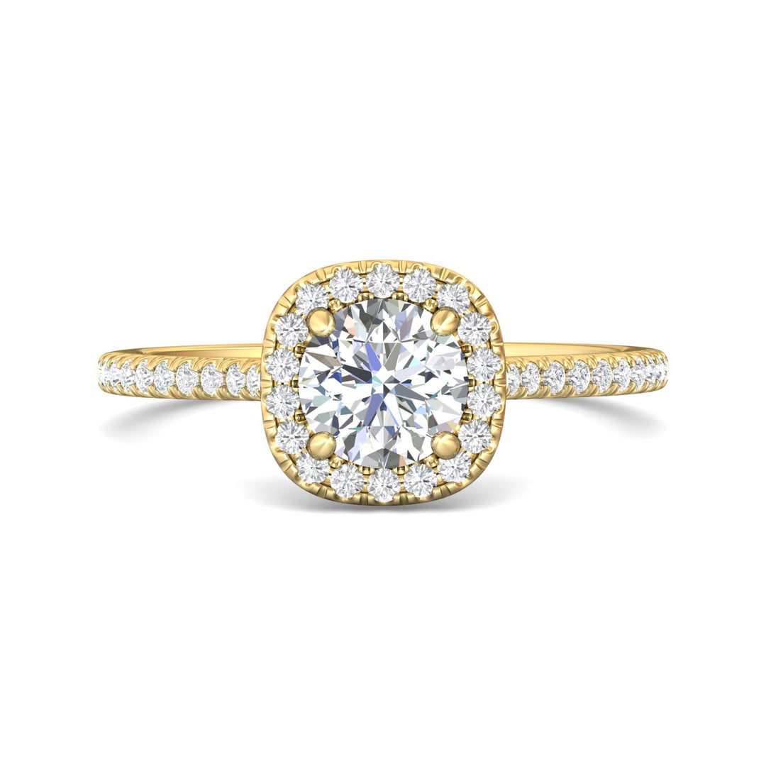 14K Gold Yellow Micropave Halo Engagement Ring from the Micropave Halo collection - DERMH7XS_14KY_CuHRd_6.0_Prm_H-I_SI1