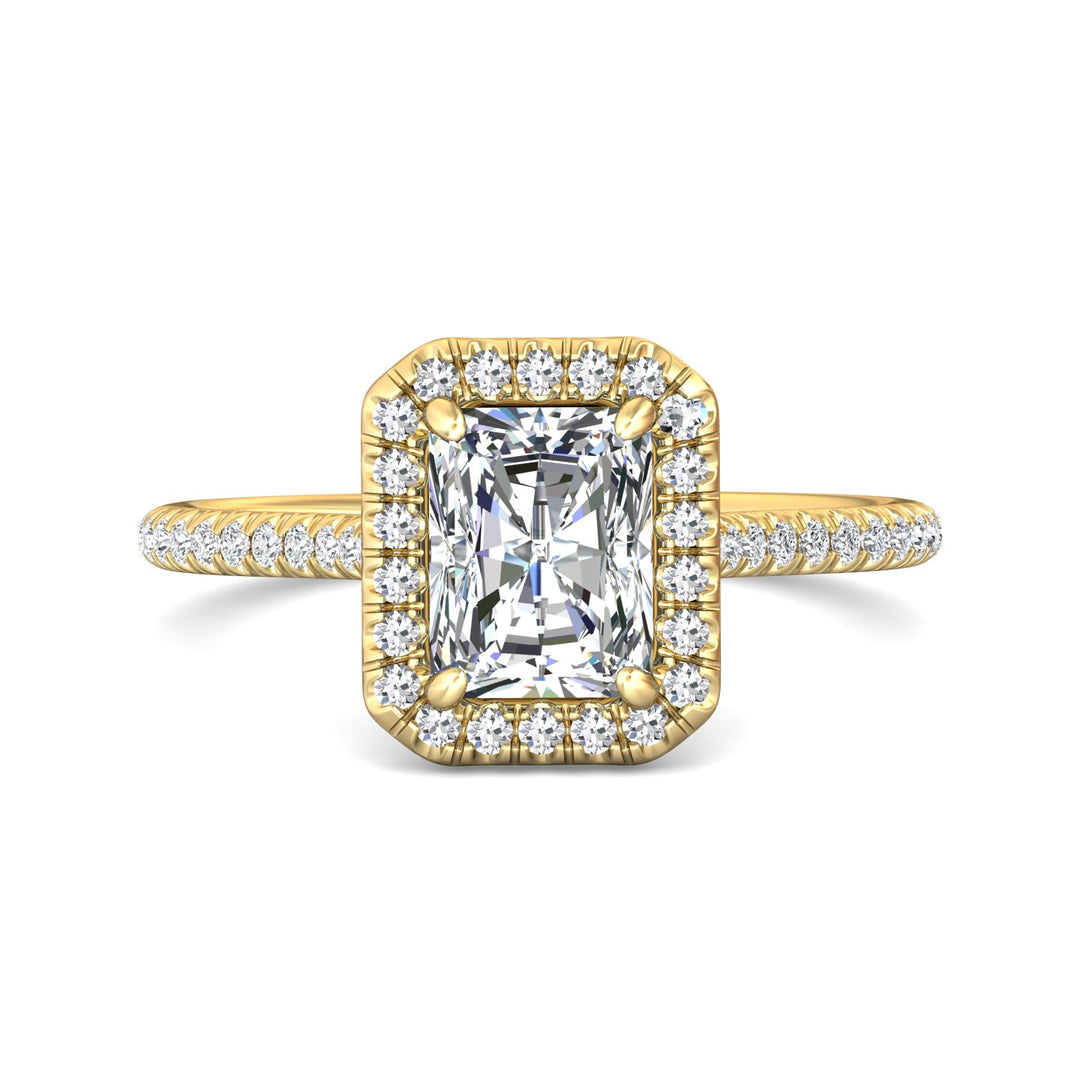 14K Gold Yellow Micropave Halo Engagement Ring from the Micropave Halo collection - DERMH7XS_14KY_RadH_7.5X5.7_Prm_H-I_SI1