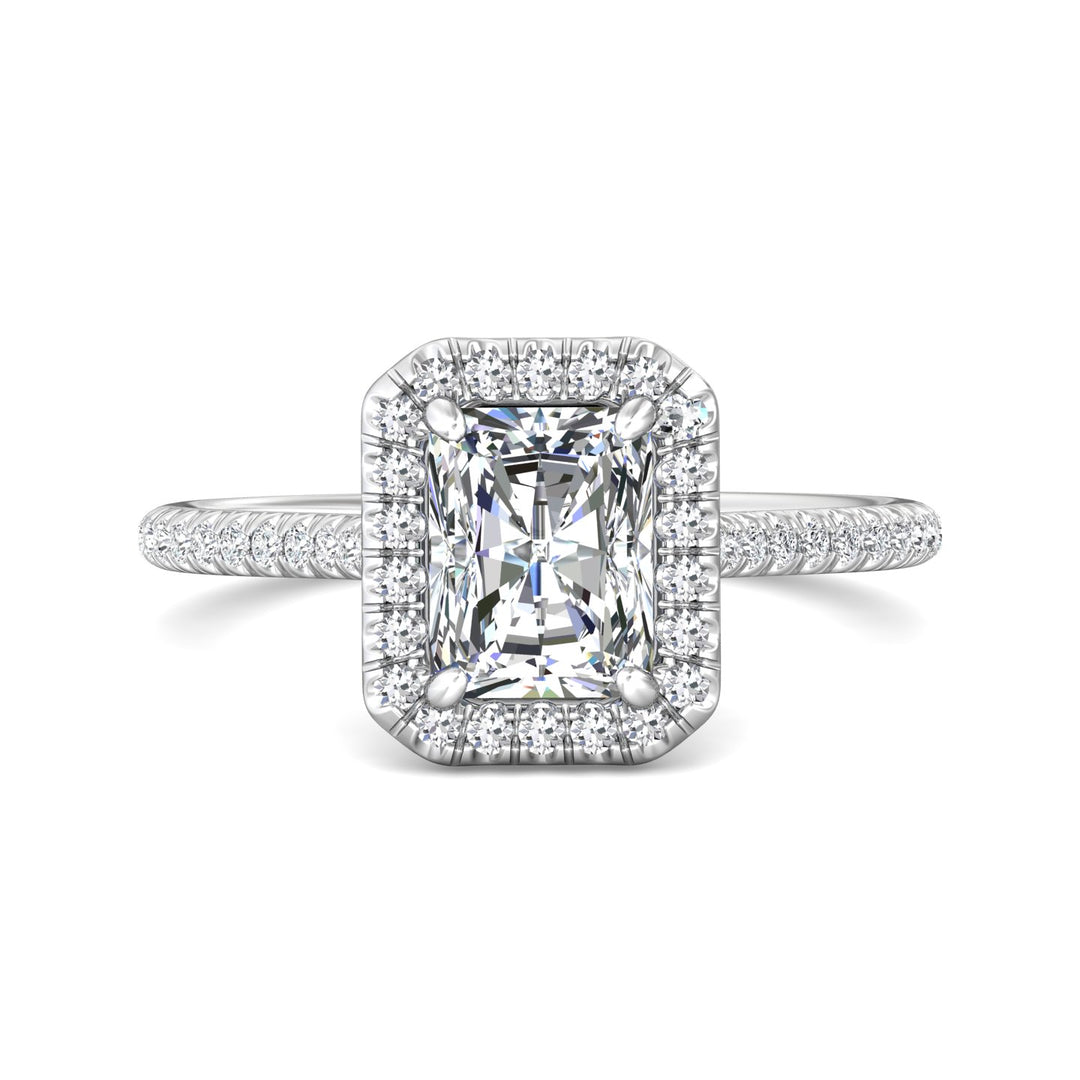 18K Gold White Micropave Halo Engagement Ring from the Micropave Halo collection - DERMH7XS_18KW_RadH_7.5X5.7_Prm_H-I_SI1