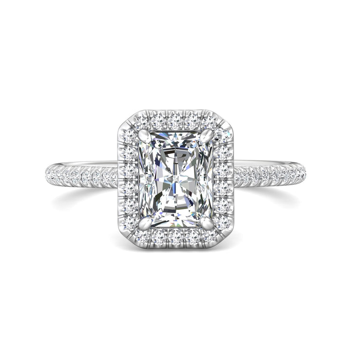 18K Gold White Micropave Halo Engagement Ring from the Micropave Halo collection - DERMH7XS_18KW_RadH_7.5X5.7_Prm_H-I_SI1