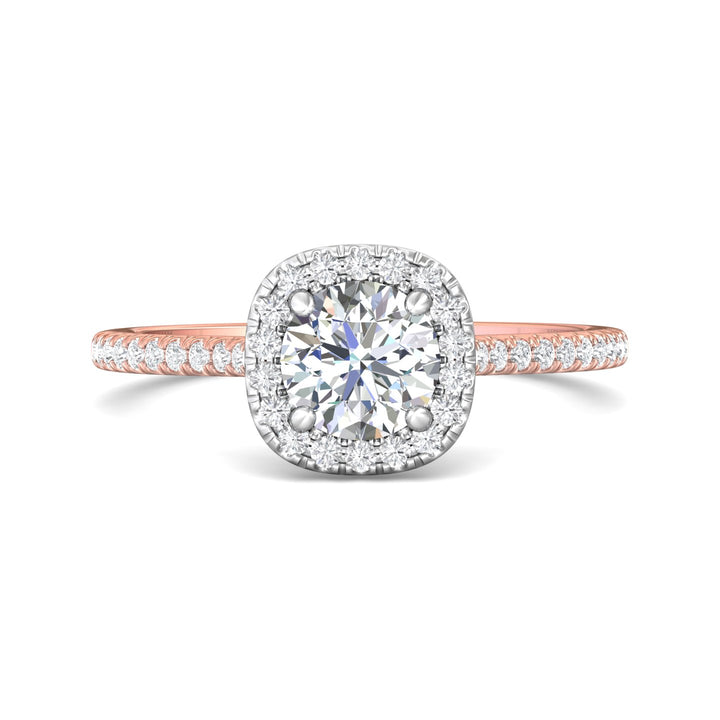 18K Gold White/Pink Micropave Halo Engagement Ring from the Micropave Halo collection - DERMH7XS_18KWP_CuHRd_6.0_Prm_H-I_SI1