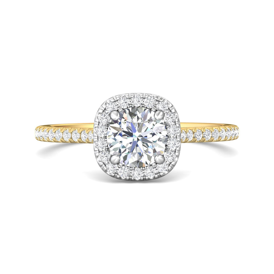 18K Gold White/Yellow Micropave Halo Engagement Ring from the Micropave Halo collection - DERMH7XS_18KWY_CuHRd_6.0_Prm_H-I_SI1