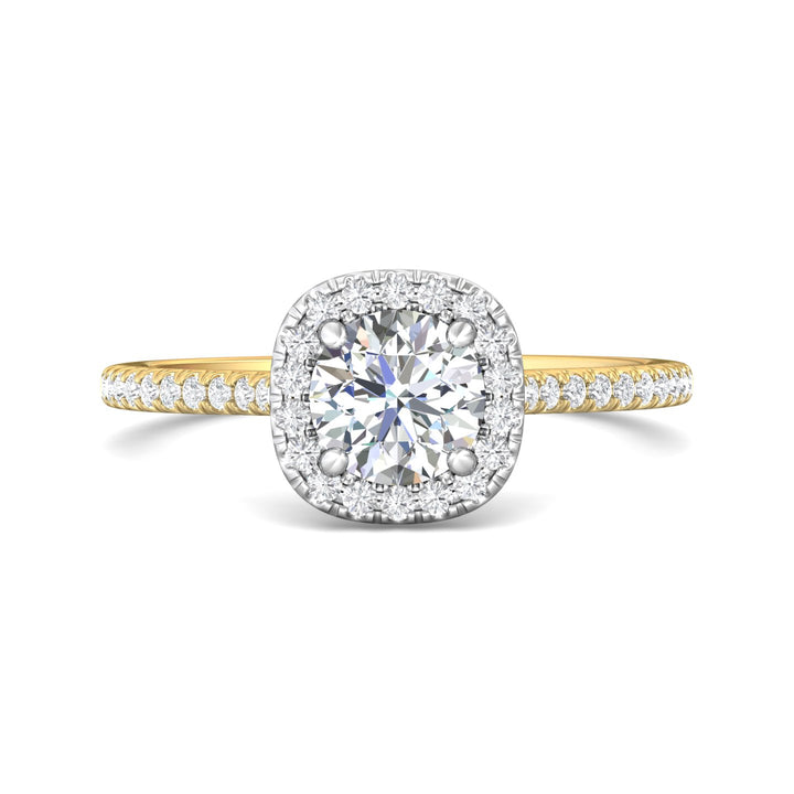 18K Gold White/Yellow Micropave Halo Engagement Ring from the Micropave Halo collection - DERMH7XS_18KWY_CuHRd_6.0_Prm_H-I_SI1