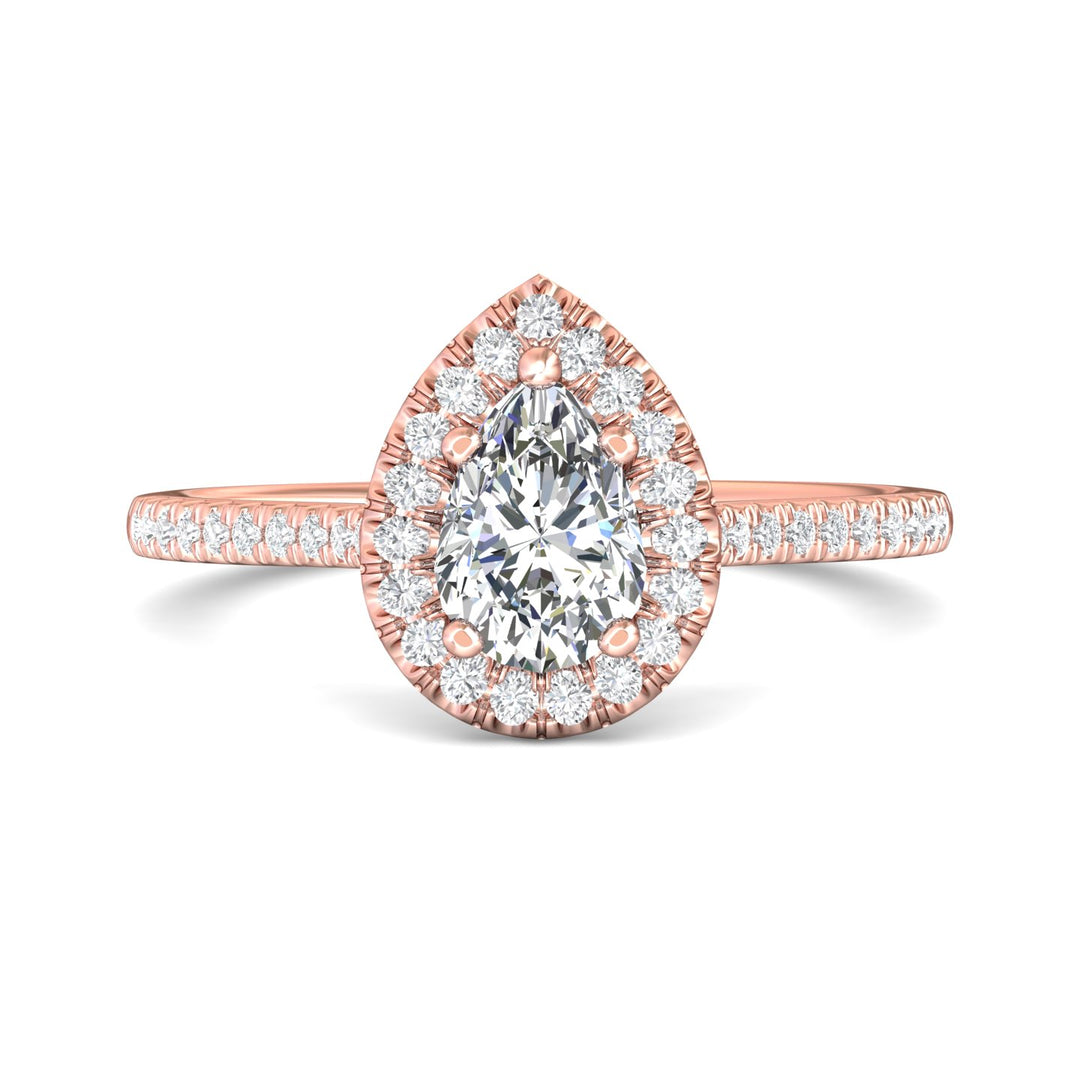 14K Gold Pink Micropave Halo Engagement Ring from the Micropave Halo collection - DERMH7XSR_14KP_PsH_7X5_Prm_H-I_SI1
