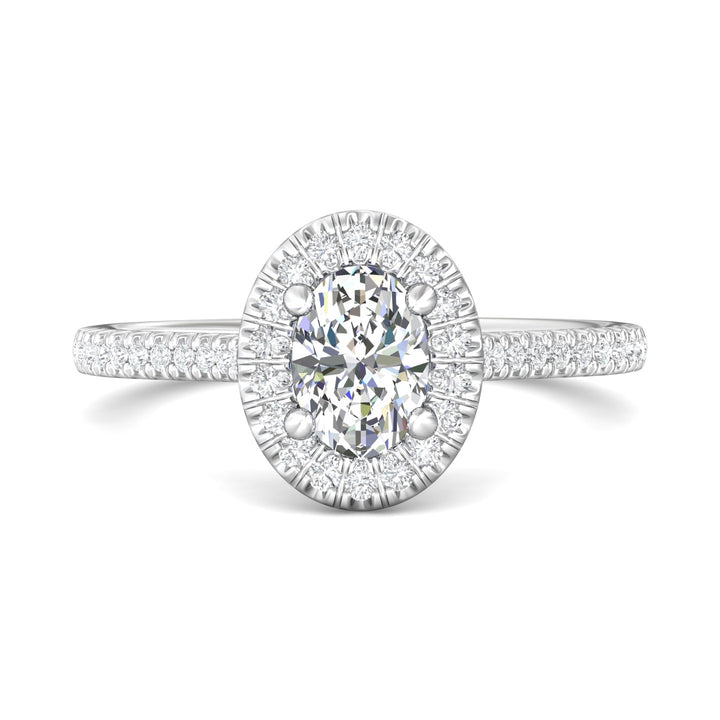 14K Gold White Micropave Halo Engagement Ring from the Micropave Halo collection - DERMH7XSR_14KW_OvH_7X5_Prm_H-I_SI1