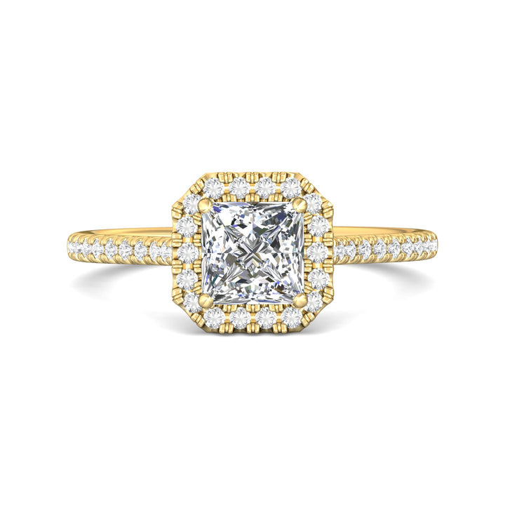 14K Gold Yellow Micropave Halo Engagement Ring from the Micropave Halo collection - DERMH7XSR_14KY_Pr_5.5_Prm_H-I_SI1