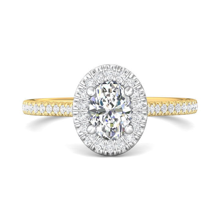 14K Gold Yellow/White Micropave Halo Engagement Ring from the Micropave Halo collection - DERMH7XSR_14KYW_OvH_7X5_Prm_H-I_SI1