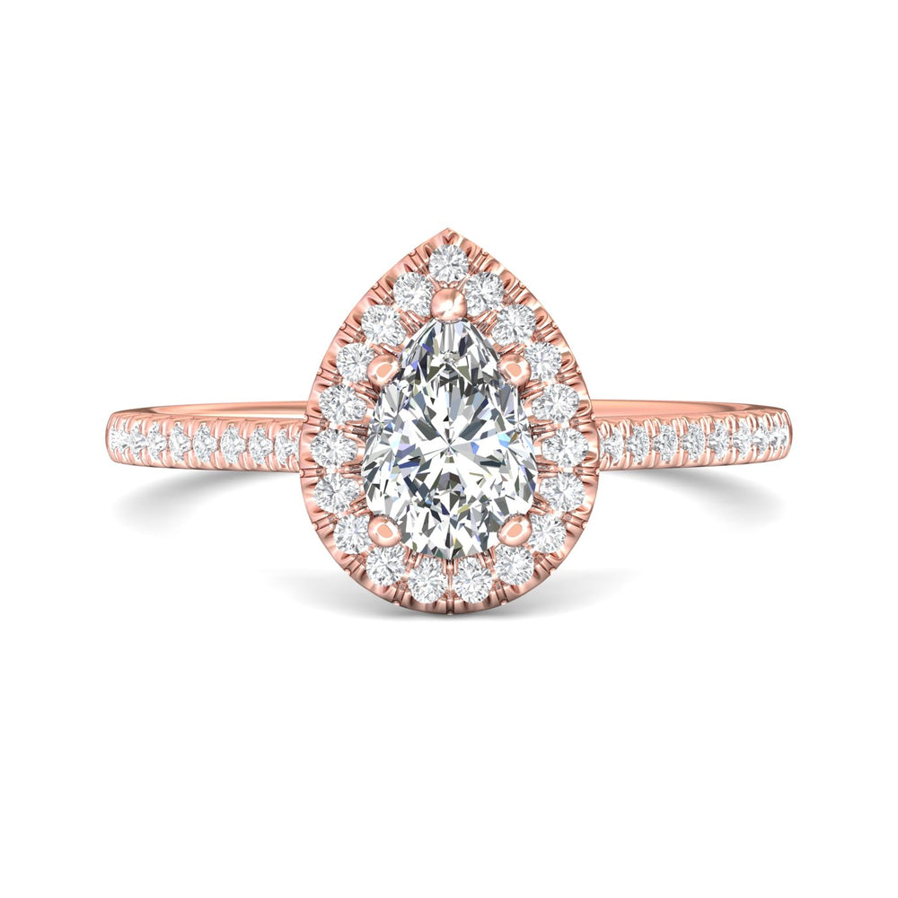 18K Gold Pink Micropave Halo Engagement Ring from the Micropave Halo collection - DERMH7XSR_18KP_PsH_7X5_Prm_H-I_SI1