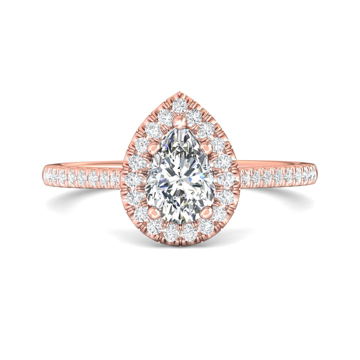 18K Gold Pink Micropave Halo Engagement Ring from the Micropave Halo collection - DERMH7XSR_18KP_PsH_7X5_Prm_H-I_SI1