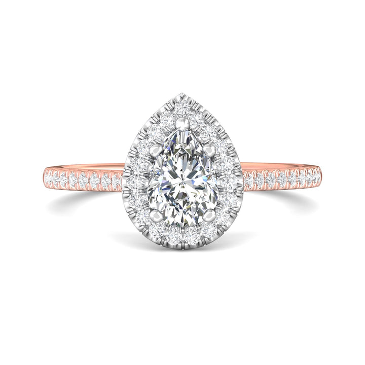 18K Gold White/Pink Micropave Halo Engagement Ring from the Micropave Halo collection - DERMH7XSR_18KWP_PsH_7X5_Prm_H-I_SI1