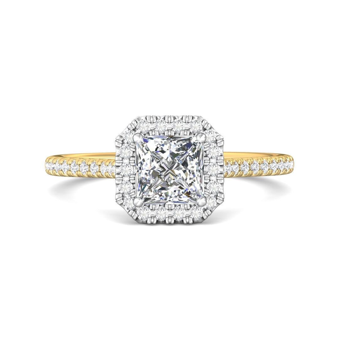 18K Gold White/Yellow Micropave Halo Engagement Ring from the Micropave Halo collection - DERMH7XSR_18KWY_Pr_5.5_Prm_H-I_SI1