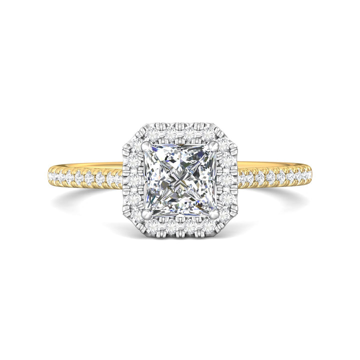 18K Gold White/Yellow Micropave Halo Engagement Ring from the Micropave Halo collection - DERMH7XSR_18KWY_Pr_5.5_Prm_H-I_SI1