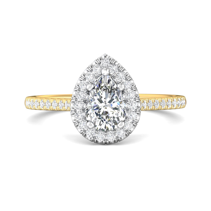 18K Gold White/Yellow Micropave Halo Engagement Ring from the Micropave Halo collection - DERMH7XSR_18KWY_PsH_7X5_Prm_H-I_SI1